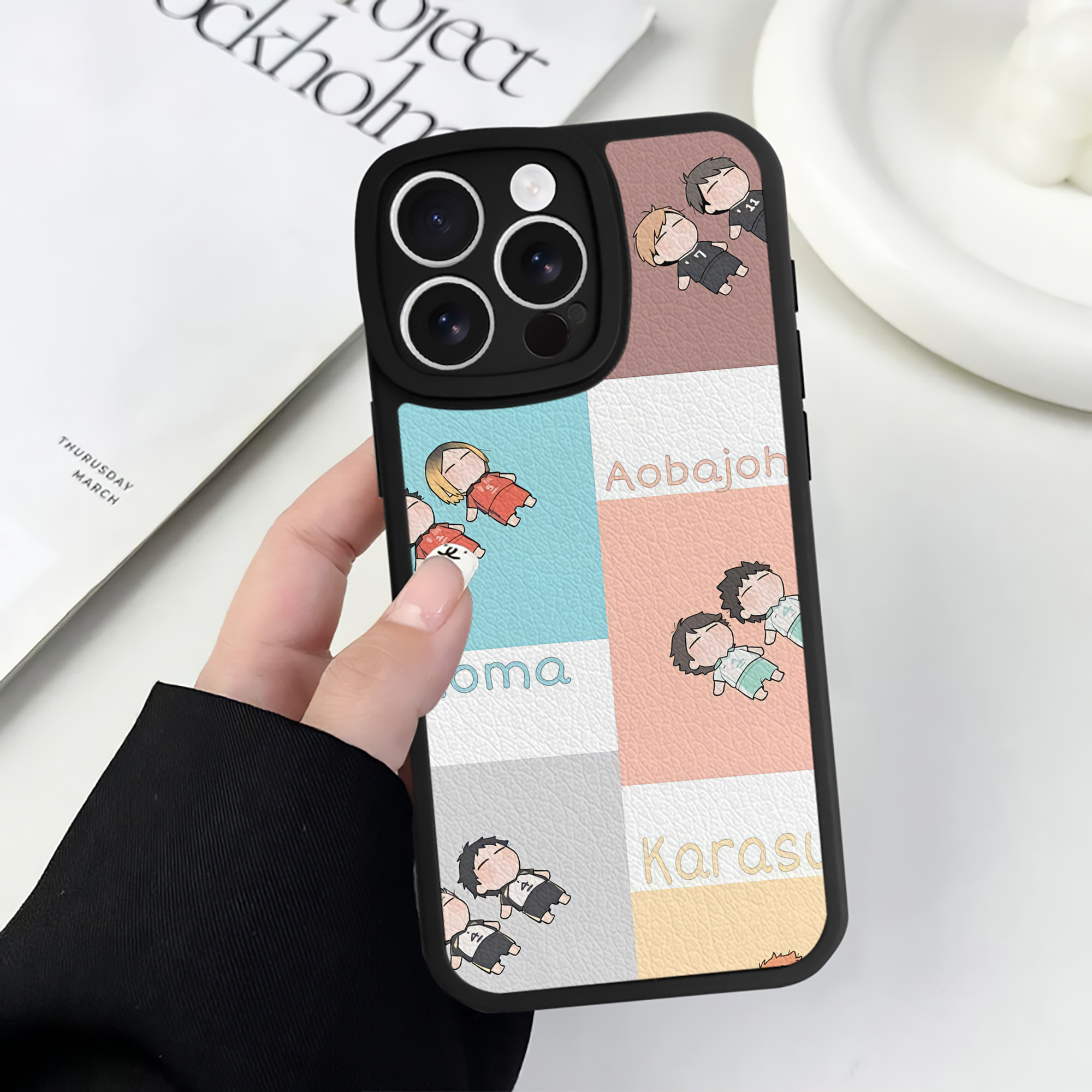 （画像用） ハイキュー!! Haikyu!! 【iPhone 16シリーズ対応】シリコンスマホケース（レザー調） 材質：シリコン